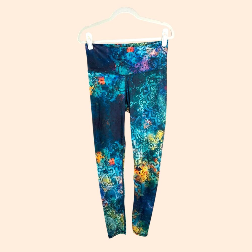 Niyama Sol Blue Mandala Patterned Yoga Leggings
